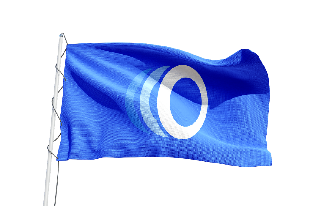 GlocalShift brand flag mockup